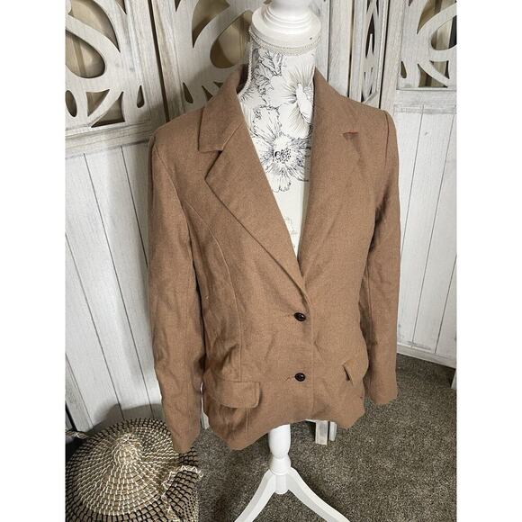 41 Hawthorn Blazer Women’s Medium Knit Brown Academia Preppy Red Elbow Patch - Picture 2 of 10